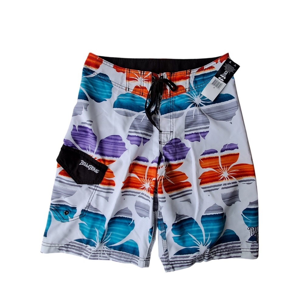 Billabong NEW Mens Floral Board Shorts White Blue Orange Size 29 M124YBOA NWT